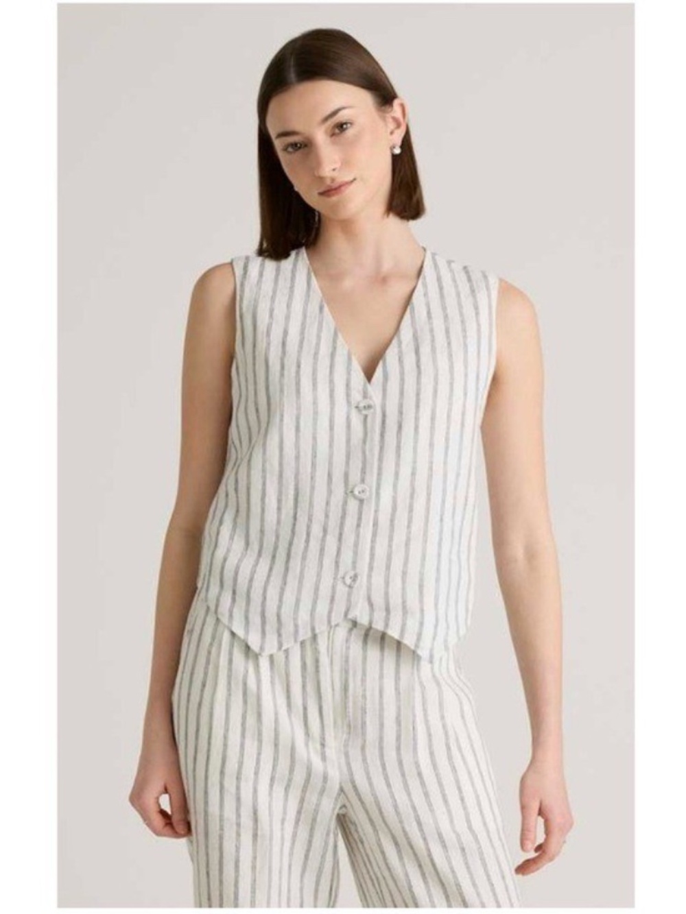 European Linen Vest